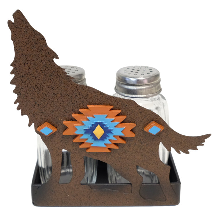 De Leon Collections Metal Pecos Southwestern Tribal Howling Wolf Salt